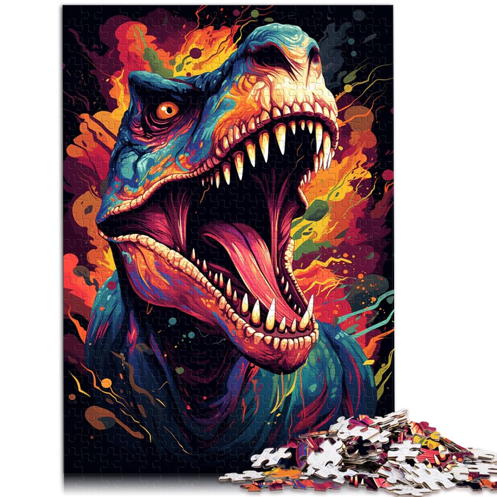 Spielzeug-Puzzle Wilder bunter Dinosaurier 1000-teiliges Puzzle für Erwachsene Puzzle Holzpuzzle Interessantes Puzzle zur Stressreduzierung 1000 Teile (50 x 75 cm)