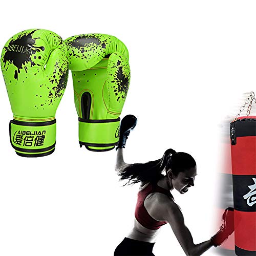 Boxhandschuhe Kinder Boxhandschuhe Männer Thai Boxhandschuhe PU Leder Boxhandschuhe Damen Boxhandschuhe Boxsackhandschuhe Junior Boxhandschuhe Green,Adult