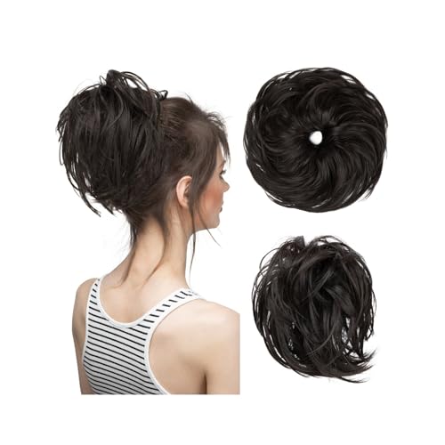 Haarteile Haarknoten Synthetisches, gefälschtes, unordentliches Dutthaar, lockiges Band, Haarteil, Haargummi, Scrunchie, Wickelstück, elastisches Haar, Chignon, Cheveux, Schwanz, Hochsteckfrisur for D