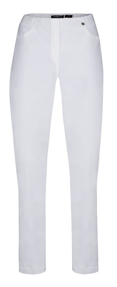 Robell Style BELLA09-7/8 Stoffhose Damen high Waist - Damenhose Power Stretch - Bengaline Stoff Hose mit Aufschlag und Gesäßtaschen - Bitte eine Größe Kleiner bestellen