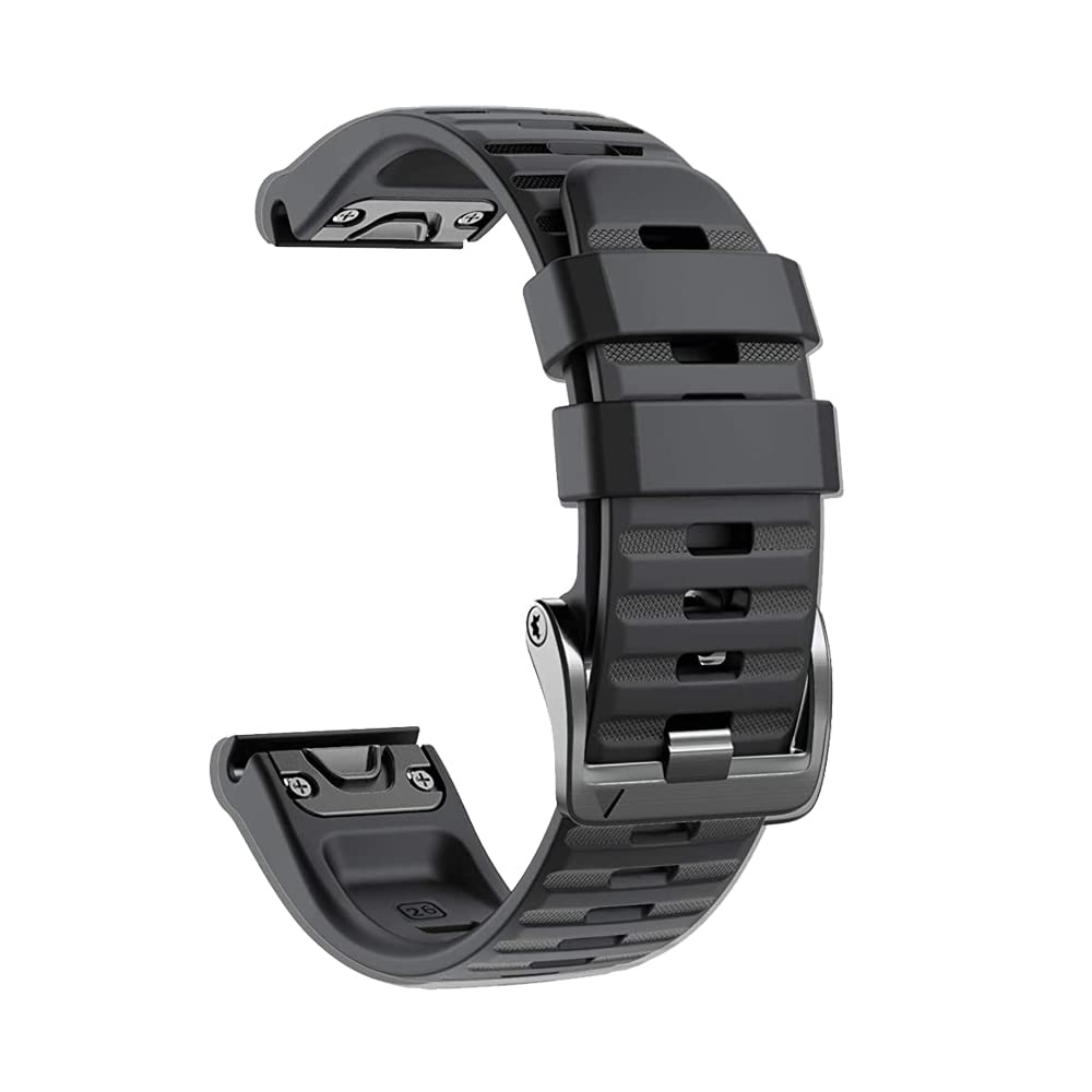 NEYENS 26 x 22 mm offizielle Schraubschnalle Uhrenarmband für Garmin Fenix 6 6X Pro 7 7X 5 5X 935 Epix Silikon Easyfit Armband, 22mm width, Achat