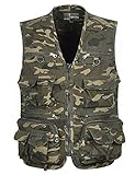 Idopy Outdoor Camouflage Multi Pockets Weste Weste Für Angeln Camping Jagd Fotografie