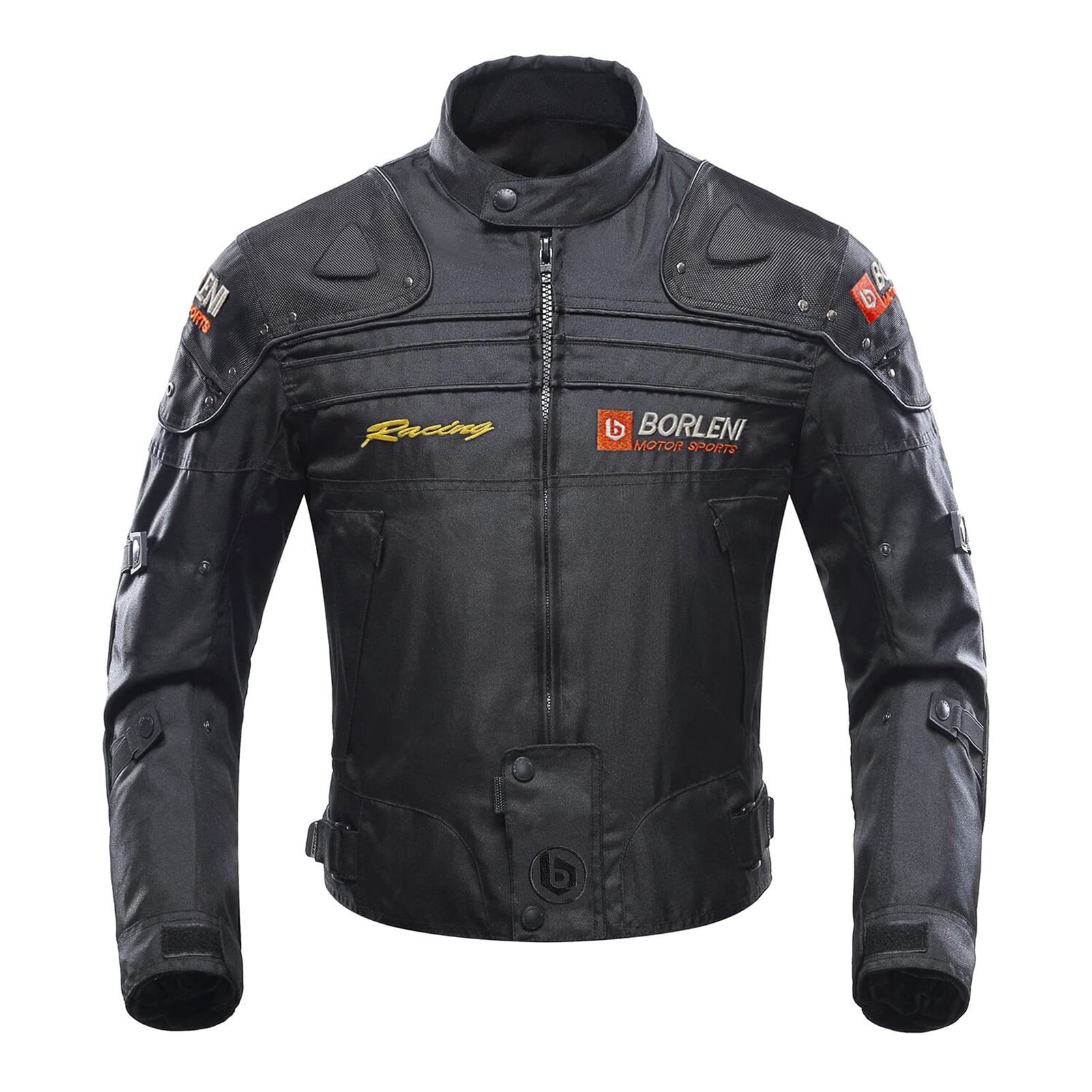 BORLENI Motorradjacke Herren Motorrad Jacke Winddicht mit Protektoren Protektoren Jacke Roller Biker Touren Damen Schwarz XXL