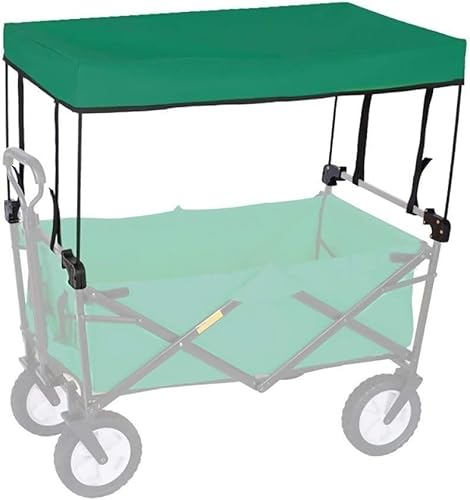 Faltwagen-Schattenaufsatz – Universelles Markisendach zum Einkaufen/Camping – Zubehör für tragbare Trolley-Wagen, Handschubwagen für den Außenbereich, grün