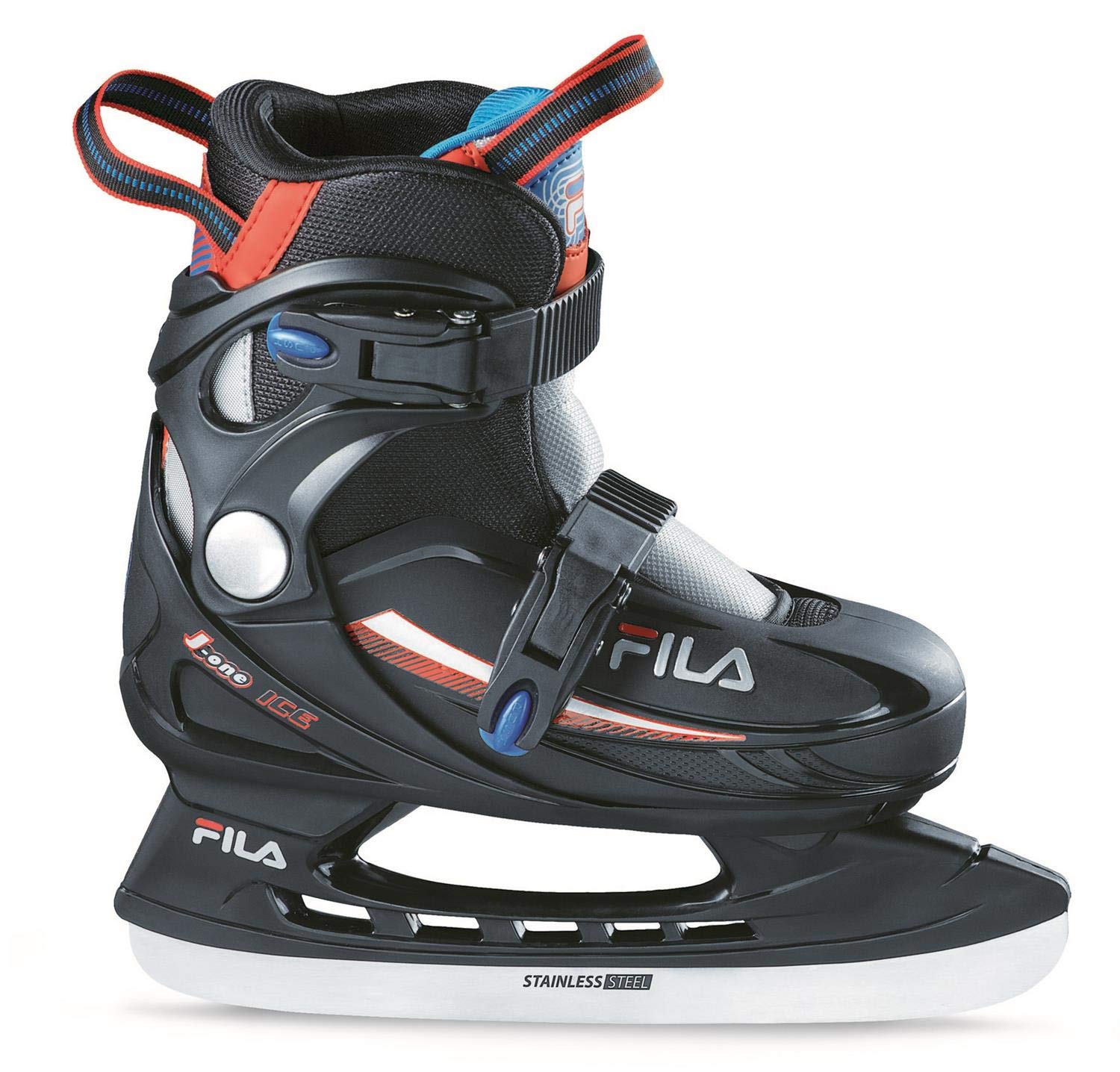 FILA Kinder J-one Ice Hr Schlittschuhe, schwarz/Rot/Blau, L/36-40 EU