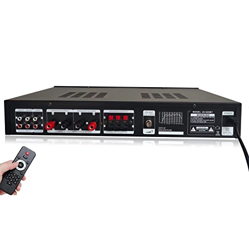 banborba 600W HiFi VerstäRker 5 Kanal Digital Fm USB Stereo Amplifier VollverstäRker Mit Fernbedienung für HiFi, Heimkino Oder Kleine Pa Und Karaoke