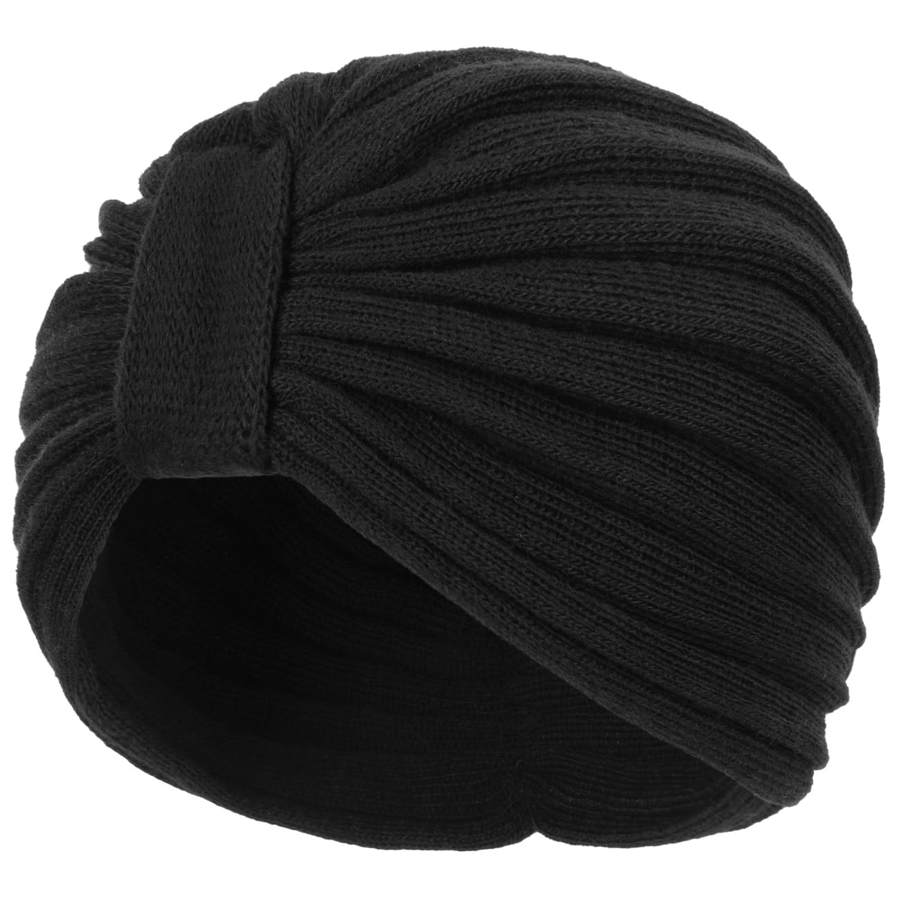 McBurn Giovanna Winter Wollturban Damen - Made in Italy Strickturban Winterturban Strickmützen Herbst-Winter - One Size schwarz