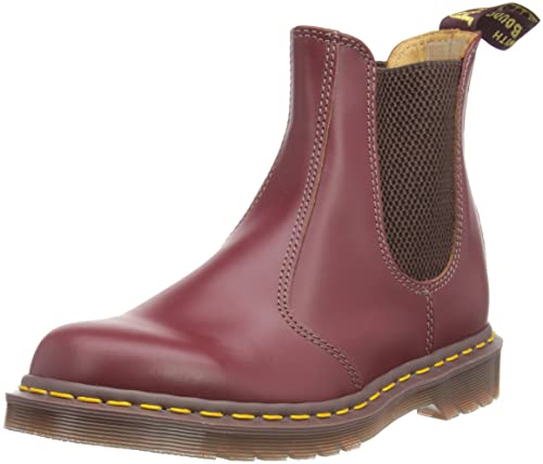 Dr. Martens Vintage 2976 Chelsea Boot Made in England Quilon Oxblood, burgunderrot, 44 EU