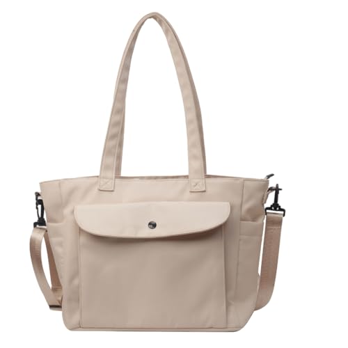 PLCPDM 2024 Messenger-Tasche, große Kapazität, Umhängetasche, Nylon-Tasche, Schultertaschen für Mädchen und Frauen, spritzwassergeschützt, Büchertasche, Handtasche, beige