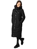 MARIKOO Damen Winterjacke Wintermantel Parka lange Winter Stepp Jacke B979 [B979-Nadar-Schwarz-Gr.L]