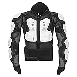 DZQUY Motorrad-Panzer-Trikot, ergonomisch, stoßdämpfend, verstellbar, Anti-Drop-Wind, Erwachsene, Wirbelsäule, Brust, Schulter für MTB, Motocross, Winter, Weiß, XXL