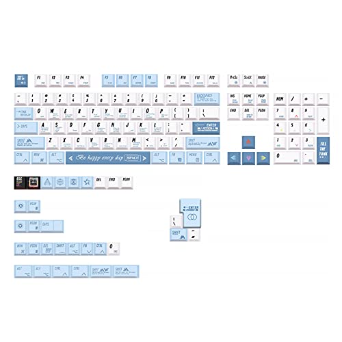 Xiedonse Programmier-Tastenkappe, PBT-Standard-Farbstoff-Sublimationsprozess, Tastenkappe, 136 Tasten, Profil, 6,25 U Platz für mechanische Tastatur, Farbstoffsubbed PBT-Tastenkappen