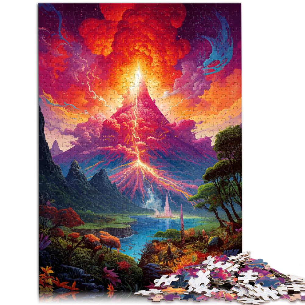 Puzzles, Geschenke, Spielzeuge. Der Vulkan ist ausgebrochen. Schwierige, anspruchsvolle Puzzles, 1000-teiliges Holzpuzzle, Geburtstagsgeschenk, Geschenke für 1000 Teile (50 x 75 cm)