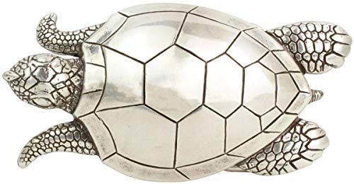 BELTINGER Gürtelschließe Schildkröte 4,0 cm | Buckle Wechselschließe Gürtelschnalle 40mm Massiv | Druckknopf-Gürtel bis 4cm | Silber