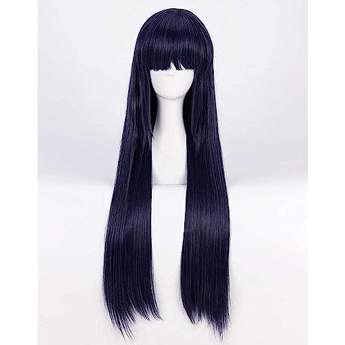 WCCNKK Cosplay Perücke Für Hyūga Hinata, Synthetic Wig Perücke,Mit Kostenloser Perückenkappe,Halloween Kostüm Party Alltag Cosplay, Dekorative Accessoires,B