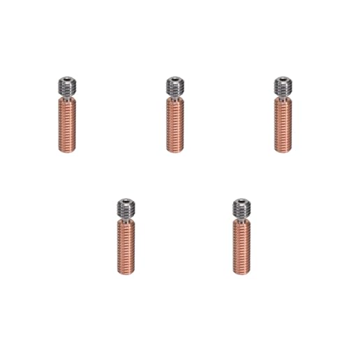 Avejjbaey for Ender3S1 Titanium-Alloy Bi-Metal Heatbreak Copper-Alloy Heat Break M6x26mm for 3D Printer 1.75mm Filament M6 26mm Printer Accessories MK8 Throat Bi-Metal Copper Alloy E3DV6 Bimetal Hose