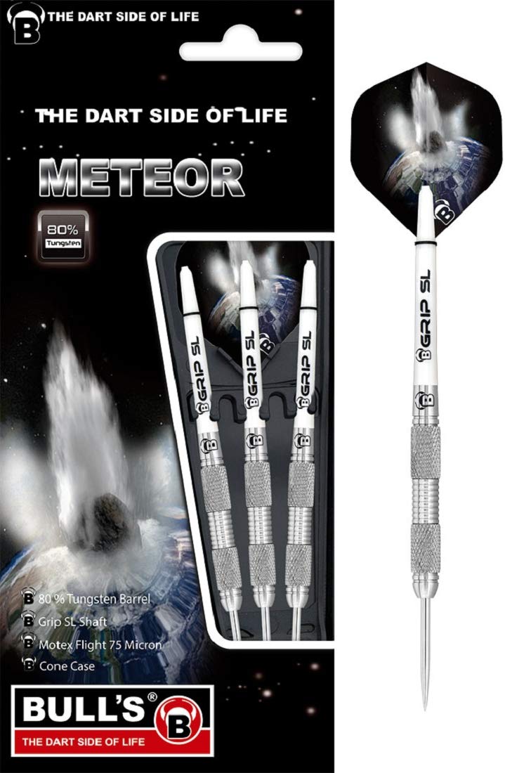 BULL'S Meteor Mt9 Steel Dart 25g, Silber/Weiß,