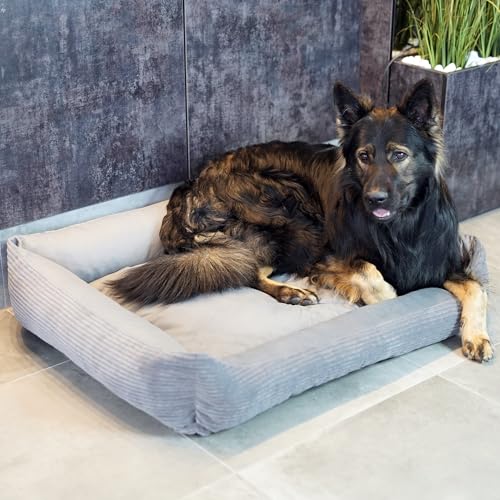 4L Textil OTTO Kuscheliges Hundebett waschbar Hundekorb kleinegroße Hunde Hundebettchen für Welpen Hundekissen flauschig Hundekörbchen Hundesofa (60x40 cm, Stripes 02)