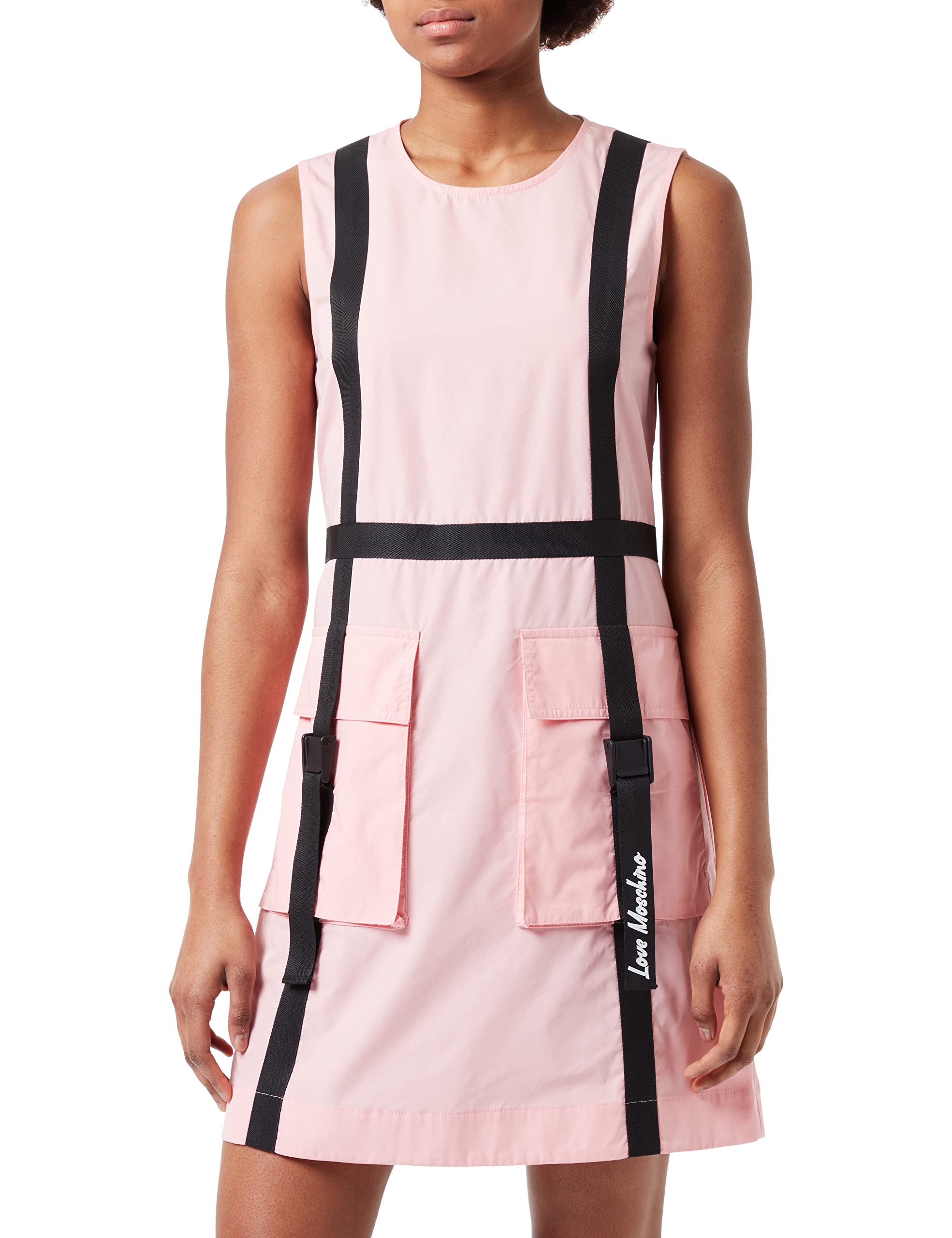 Love Moschino Womens Sleeveless Tube Dress, PINK, 48