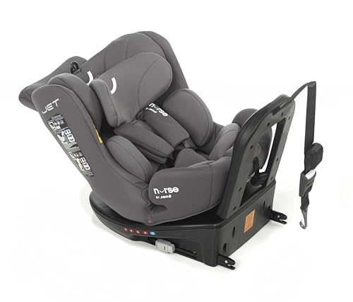 Nurse by Jané Jet i-Size, Autositz von 40 bis 150 cm, um 360 Grad drehbar, Isofix und Top-Tether, Rückwärtsgang und Gesicht