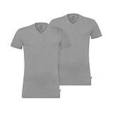 Levi's Herren LEVIS Men V-Neck 2P T-Shirt,, 2per pack Grau (Middle Grey Melange 758), Small