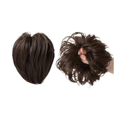 Haarteil Synthetisches Kunsthaar, Dutt, lockiges Band, Haarteil, Haargummi, Scrunchie, Scrunchy Wrap, unordentliches Stück, elastisch, Afro, Chignon, Cheveux, Schwanz, Hochsteckfrisur for Damen Haarve