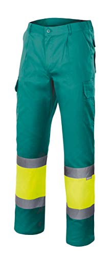 Velilla 156 - Signalhose (Größe XL) Farbe grün und gelb fluoreszierend