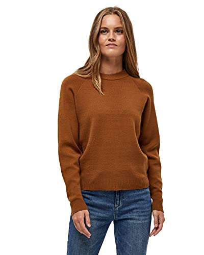 Peppercorn Rosalia Mock Neck Damen Pullover Größe XS | Brauner Pullover Damen | Strickpullover Mit Langen Ärmeln Und Stehkragen | Pullover Damen Elegant | Damenpullover Langarm