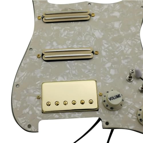 Standard-Pickguard-Tonabnehmer Praktisches Set mit vorverkabeltem geladenem Schlagbrett und Humbucker-Tonabnehmern aus HSS-Kabelbaum für Gitarre (Color : 5)