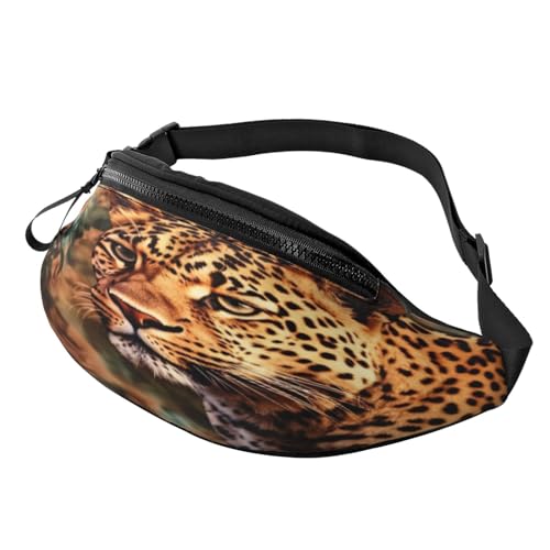 Bauchtasche mit Weihnachtsmann-Motiv, leichte Hüfttasche für Reisen und den täglichen Gebrauch, leopard, Einheitsgröße