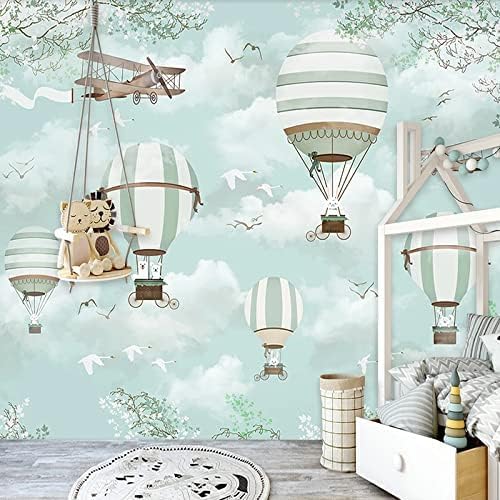 XLMING Cartoon Heißluftballon Dekoration Kinderzimmer Sand Küche Esszimmer Arbeitszimmer Wohnzimmer TV Hintergrund Wand 3D Tapete-430cm×300cm