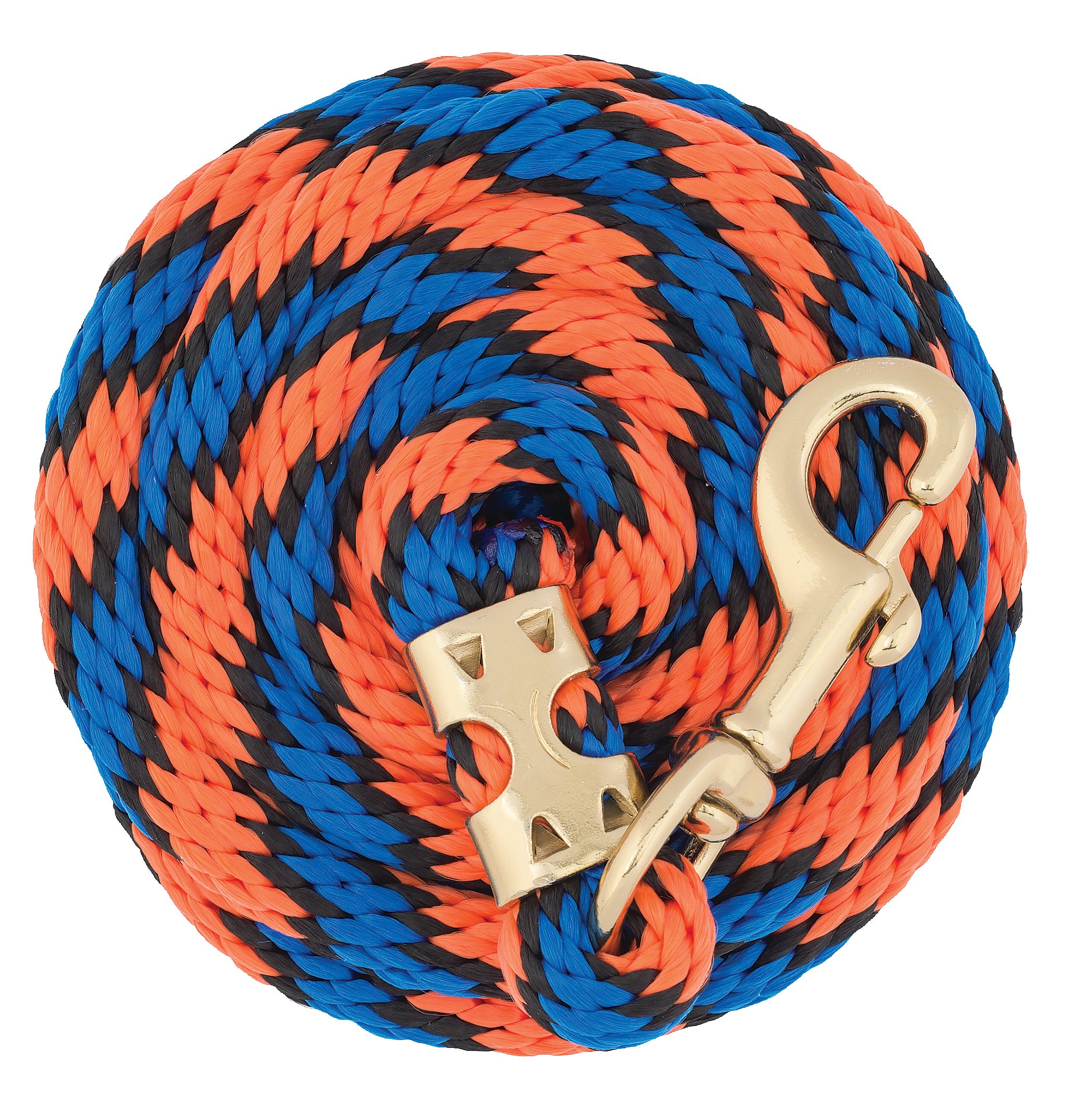 Weaver Führleine Wert Leder Seil mit Messing vergoldet 225, Snap, lime zest/Hurricane blau/violett Jazz, 5/20,3 cm X 8 ', Orange/Black/Blue, 5/8 Inches x 8'