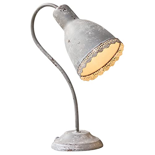 LOBERON® Tischlampe Lamothe, Eisen, Kunststoff, H/B/T ca. 37/13.5/27 cm, creme