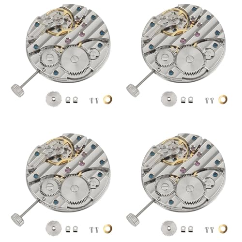 Eysaure 4X Uhrwerk 6497 ST36 Mechanisches Uhrwerk mit Handaufzug P29 44 mm UhrengehäUse Aus Stahl Uhrwerk 6497/6498 ST3600