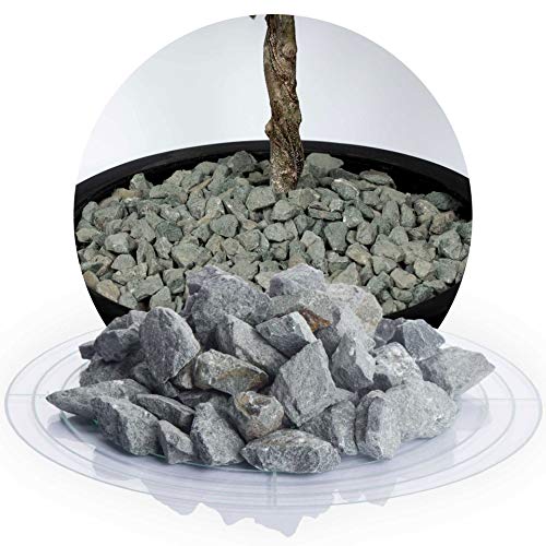 Schicker Mineral – 25 kg grauer Ziersplitt aus Diabas Gestein – Naturstein Splitt ideal zur Weg-, Hof- & Gartengestaltung – robust, witterungsbeständig & streusalzresistent (Körnung 16-22 mm)