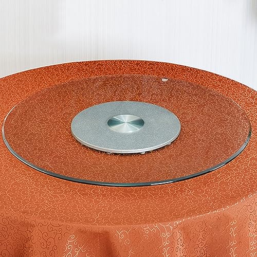 Dxcaicc Esstisch aus Glas, Plattenspieler aus Glas, Lazy Susan Plattenspieler-Esstisch, rundes gehärtetes Glas mit geräuschlos gelagerten Mittelstücken,B,60cm