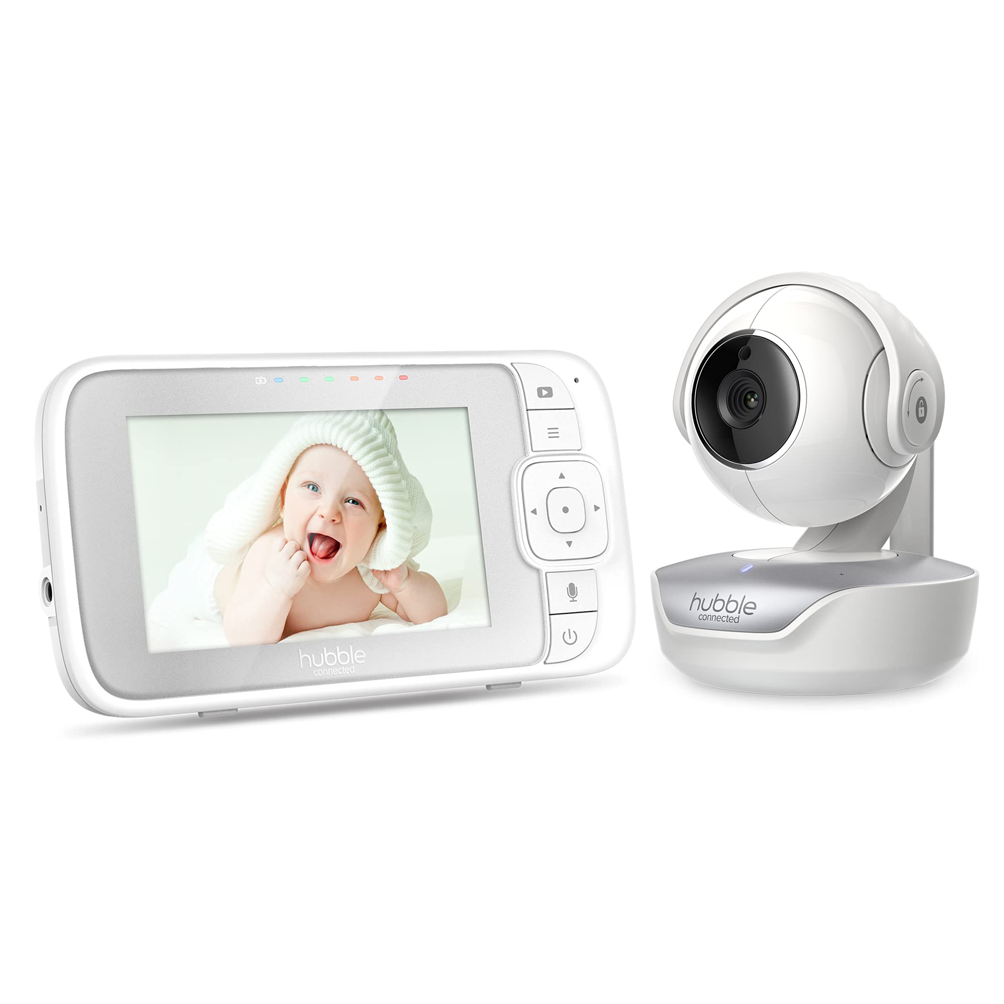 Hubble View Select 4,3" Babyphone mit Kamera, Fernschwenk-Neige-Zoom-Funktion, 2-Wege-Kommunikation, Nachtsicht, Nachtlicht Baby, Kamera Überwachung innen, Kinder Kamera, Baby Monitor ohne WLAN