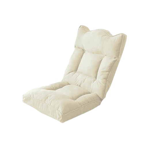 Klappsofa Stuhl, Klappbarer Gaming-Stuhl mit hoher Rückenlehne, weiches Kissen, leicht zusammenklappbar, Sitzsack-Sofa for Teenager und Erwachsene, geeignet for Schlafzimmer, Büro, Wohnzimmer(White)