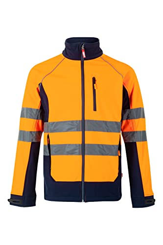 Velilla 306001; Soft Shell Jacke, zweifarbig, Marineblau und Neonorange, Größe 3XL