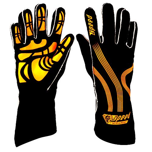 Speed Karthandschuhe Adelaide G-1 schwarz/Neonorange - Karting Gloves (11)