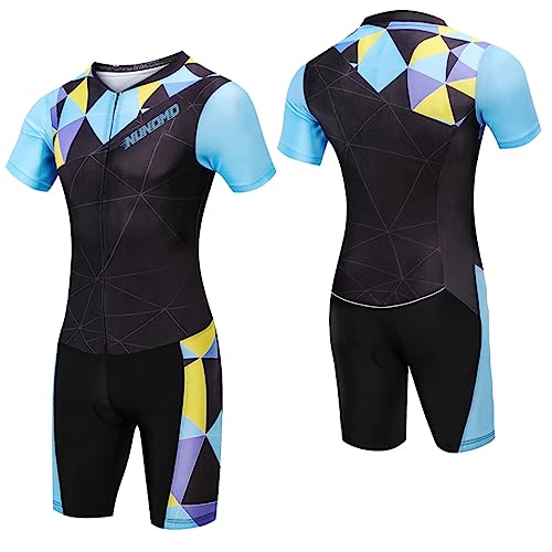 NUNOMO Triathlon Anzug für Damen, Triathlonanzug,Trisuit, Triathlon Einteiler Triathlonanzug Unisex, Badeanzug Herren & Damen, Trisuit, Triathlon Anzug Erwachsene (TYP-1,XS)