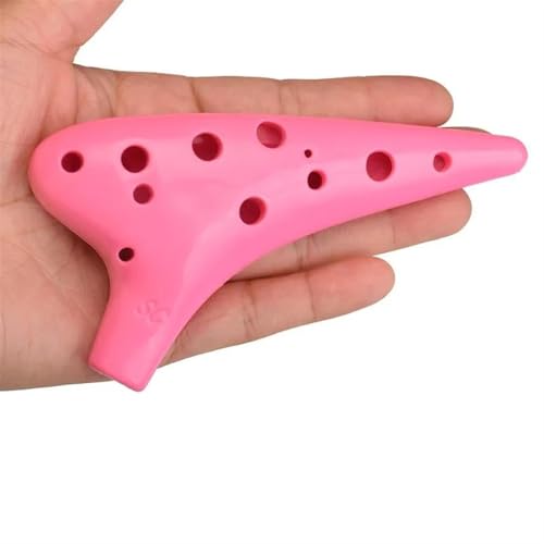 Okarina Kunststoff 12 Loch Ocarina Keramik Alto C Legende Von Ocarina Flöte Musik Instrument Kunststoff Ocarina(Pink)