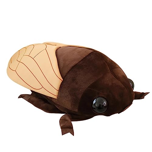 DANAIM Cicada Insekt Plüschtier, 19 Zoll Realistisches Insekt Stofftier, Weiche Cicadidae Tiere Puppe Geschenke for Kinder Kinder Jungen(Brown)