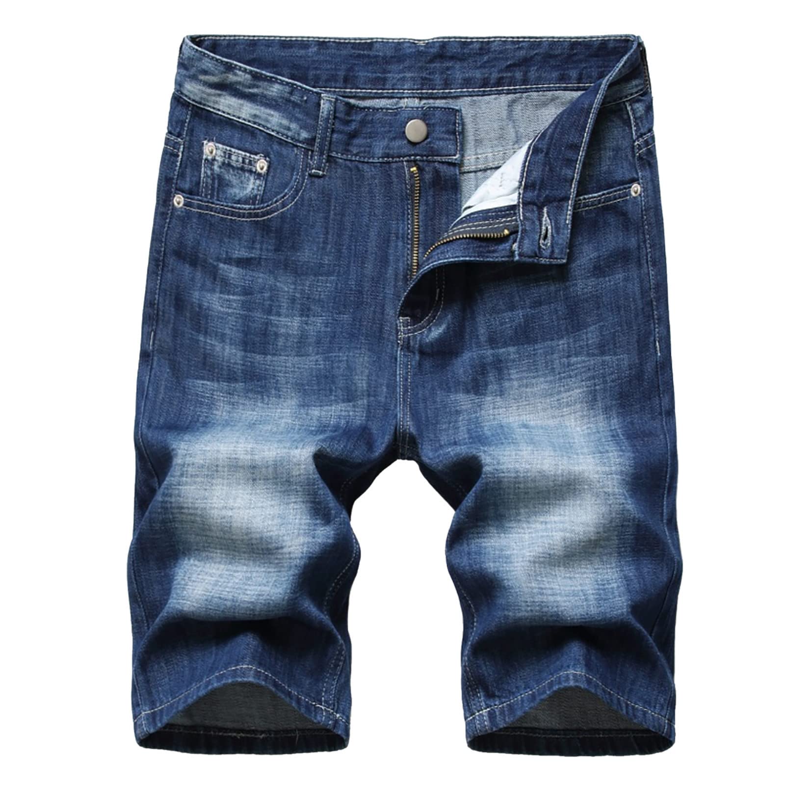 WANGTIANXUE Jeans Shorts Herren Kurze Hosen Herren Discounter Casual Bermuda Hose Kurze Männer Basic Stretch Shorts Slim Fit Shorts Baumwolle Denim Kurz Short Sommer Denim Half Pants Herrenshorts