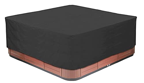 BaCover Outdoor Whirlpool Abdeckung, 210D Oxford-Gewebe Wasserdicht Spa Hot Tub Pool Abdeckun Quadratische Pool-Staubschut Mehrere Größen zur Auswahl,Schwarz,231x231x90cm