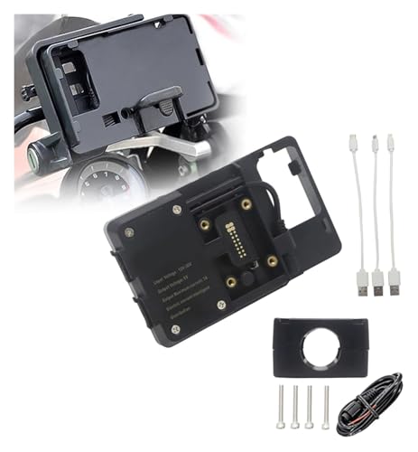 NIKISO Motorrad Navigation Halterung Für B&MW F 700 800 750 850 650 GS F700GS F800GS F750GS F850GS F650GS Navigationshalterung Motorrad USB-Ladegerät Handyhalter Ständer Halterung(USB 22mm Clip)