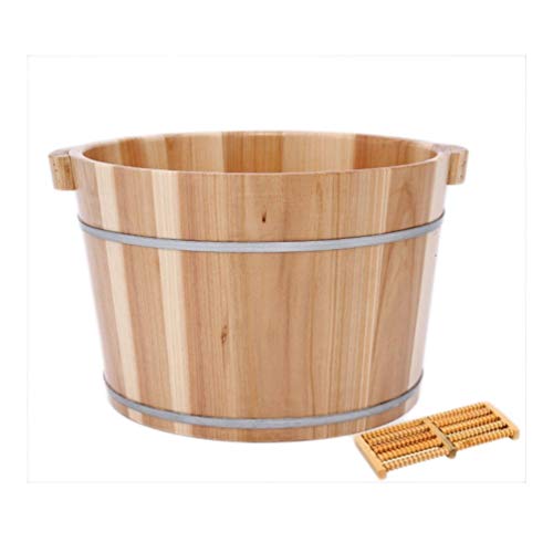 JHDDP3 Foot Bath Fussbadewanne Mit Massage Sauna Aufgusseimer Saunaeimer Saunawanne/Fußwanne Massage Fußbadekübel Saunakübel aus Holz Eimer aus Holz (Size : B)