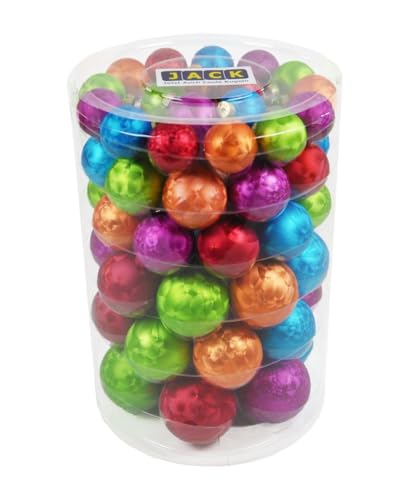 JACK by Inge Glas 60x Glas Christbaumkugeln 4 5 6 7 cm Eislack Bunt Mille-Fiori + Haken