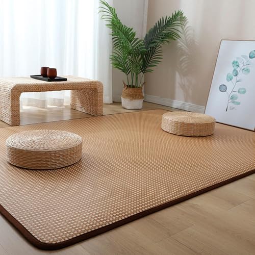 Japanische Tatami-Bodenmatte, natürlicher Bambusteppich, rutschfeste Bodenmatte, Sommer, Faltbare Bodenschlafmatte, Innenbodenteppich für Wohnzimmer, Schlafzimmer, Krabbel-Spielmatte, A, 150