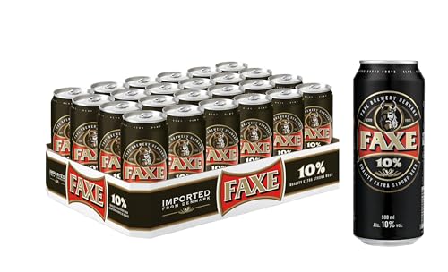 FAXE 10% Dänisches Starkbier 24 x 0,5 l Dosenbier, Starkes Lagerbier